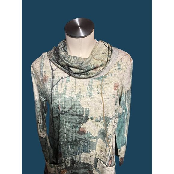 nwt JESS AND JANE EMERALD TUNIC OR DRESS SIZE MED COWL NECK FRONT POCKETS - Picture 10 of 16